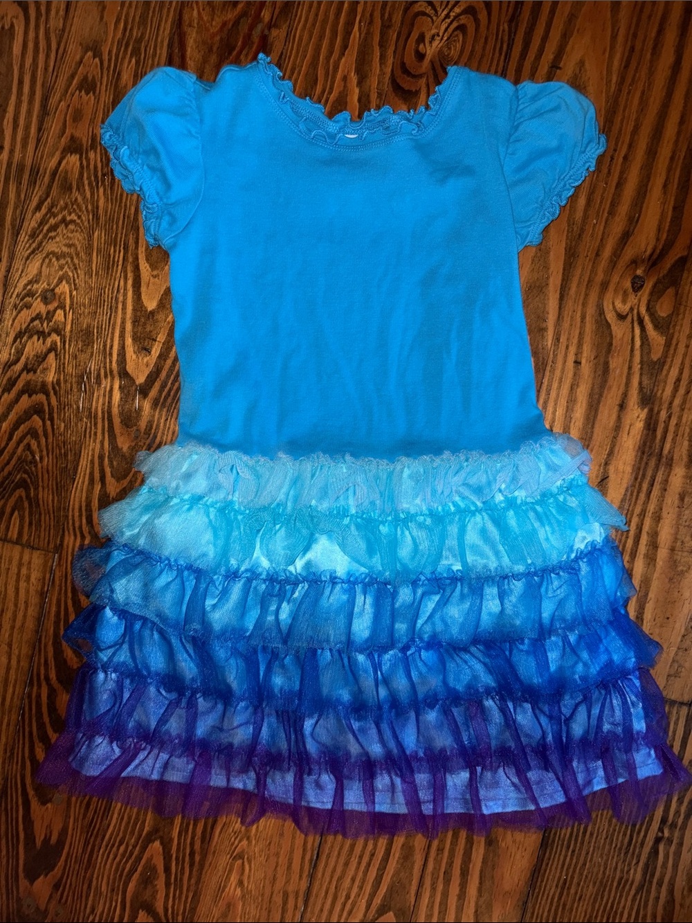 Hanna Andersson Blue Ombre Ruffle Dress